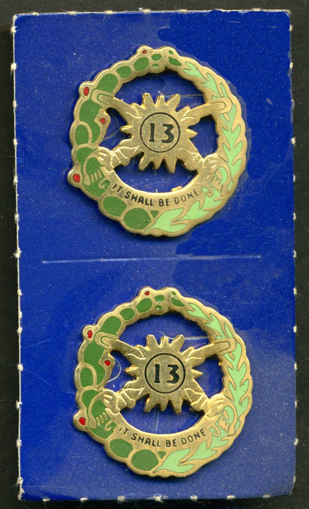 Pair of US Army 13th Cavalry Crests/D.I.s