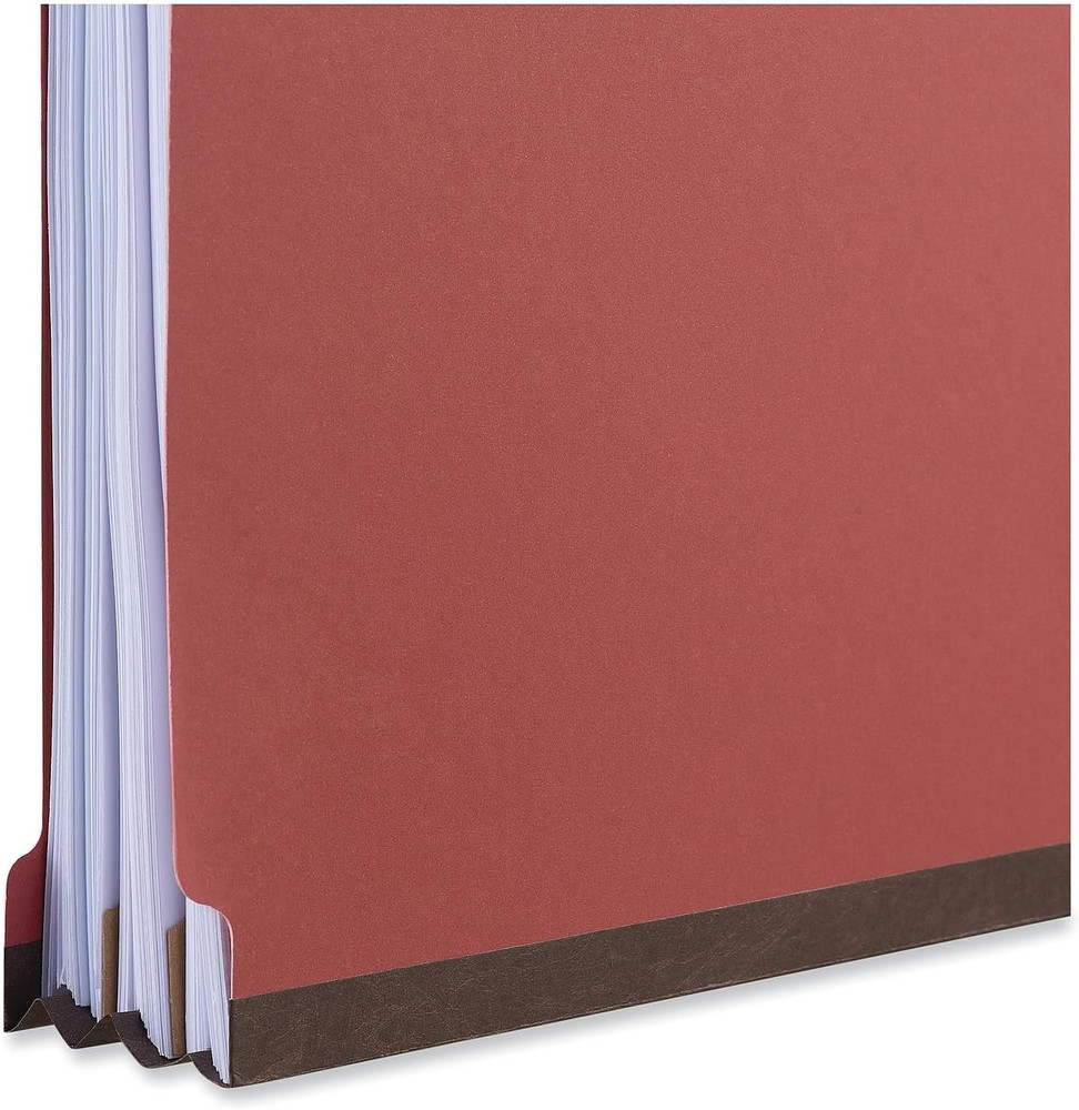 10203 Pressboard Classification Folders, Letter, Four-Section, Ruby Red (Box of