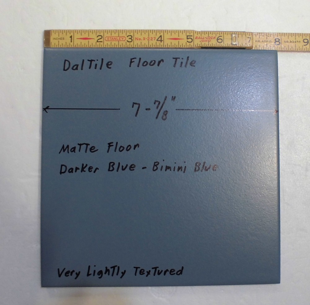 1 pc. Matte Darker Blue: 8" Daltile Ceramic Floor Tile: Lightly Textured, NEW