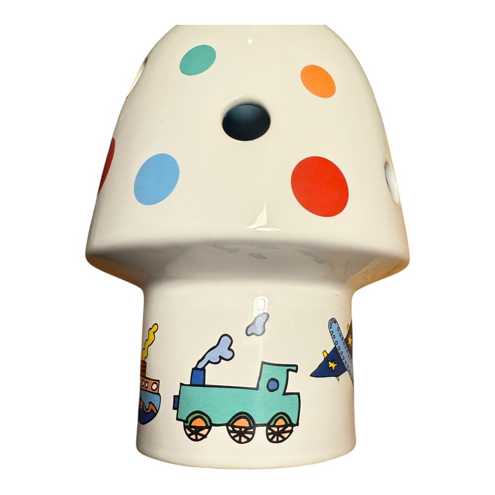 MUSHROOM TOADSTOOL LAMP by WHITE RABBIT ENGLAND Ceramic Nightlight Lamp 9” Tall