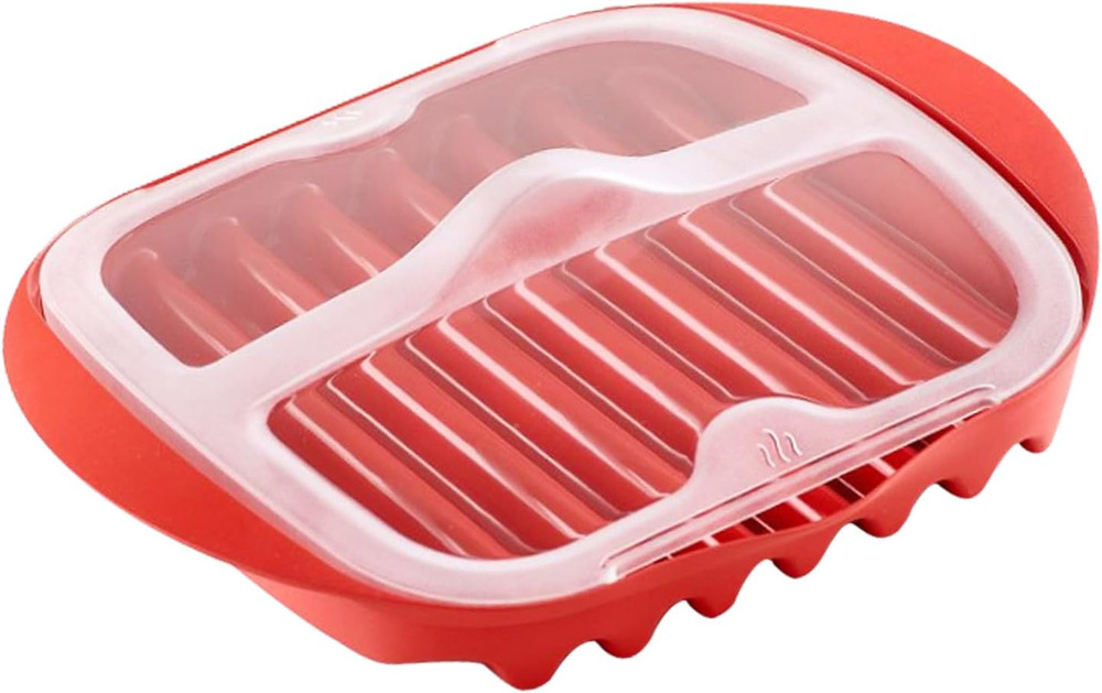 Microwave Bacon Tray with Splatter Lid, Bacons Rack, Microwave Easy Bacon Maker,