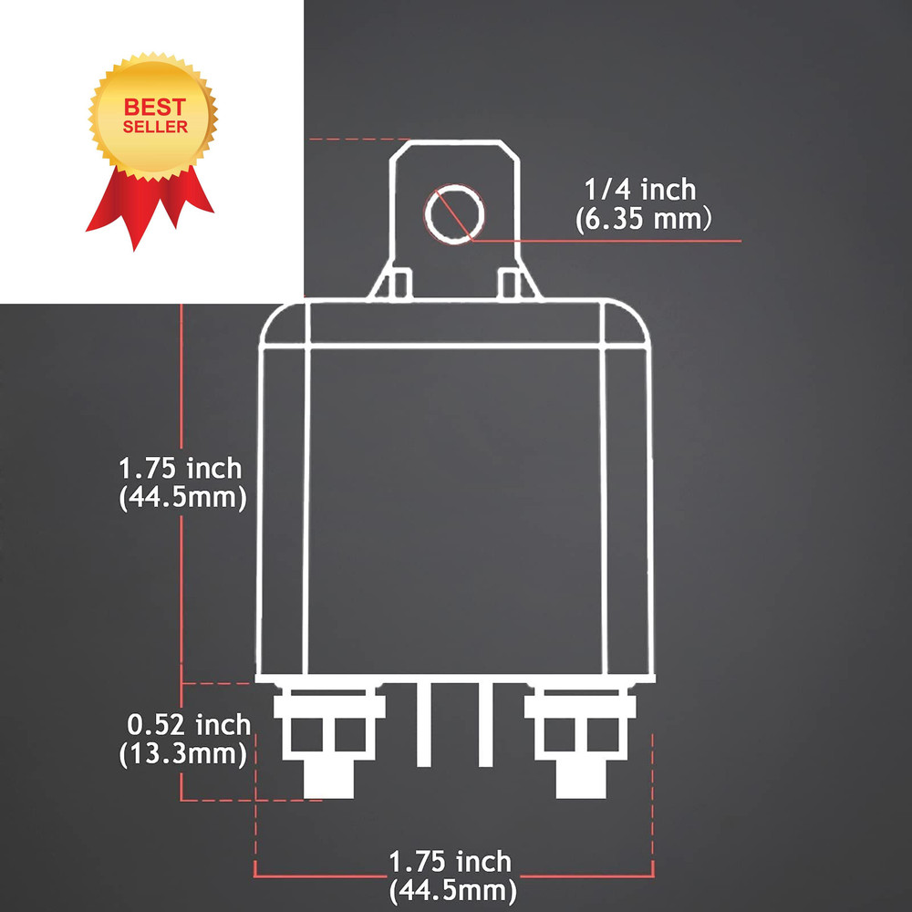 Hamolar 2 Pack 12V 200 Amp Continuous Duty Relay Switch Car Starter 200A
