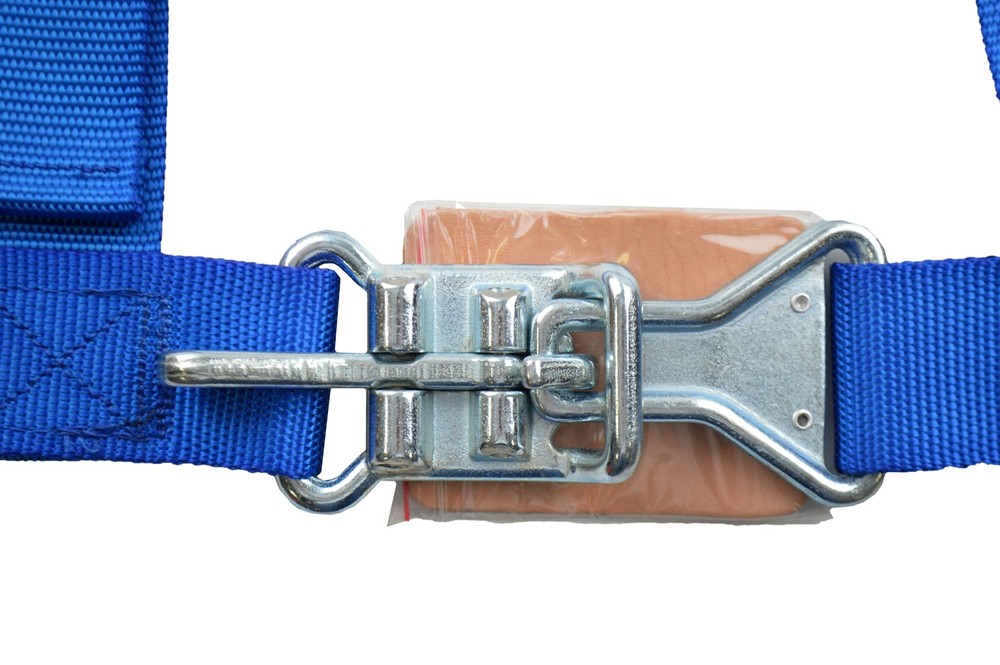 THREE POINT SEAT BELT RACE HARNESS 2" LATCH & LINK PULL UP FLOOR MOUNT BLUE