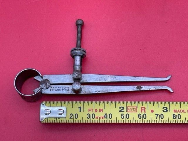 Millers Falls 510 Spring-Type Inside Caliper, 3" Size, Solid Nut VINTAGE! rust