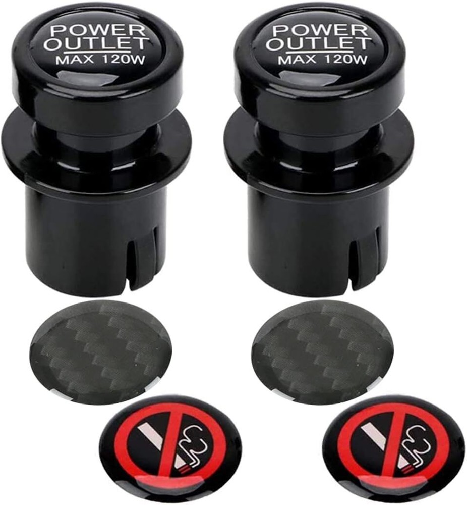 Cigarette Lighter Socket Cover Cap 2 Pack, for Car Power Port Outlet
