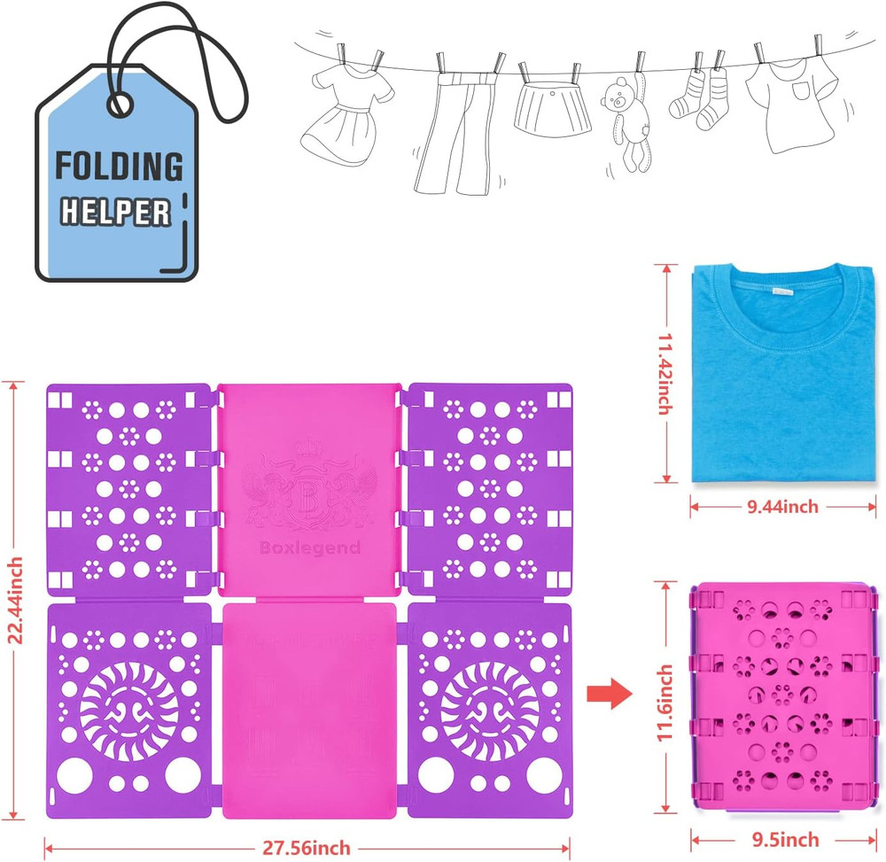 Version 3 Shirt Folding Board T Shirts Clothes Folder Durable Plastic Laundry Fo