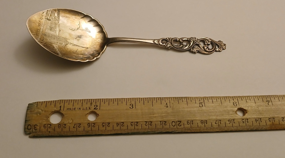 VINTAGE NORWAY MADE 830 SILVER "NARVIK KIRKE" SPOON.