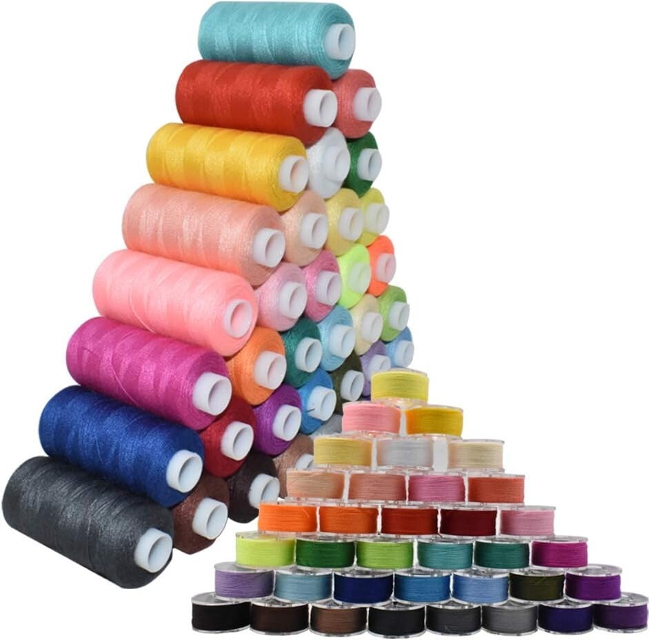 72Pcs Bobbins Sewing Threads Kit, 36 Colors Spools 360Yards per Polyester Thread