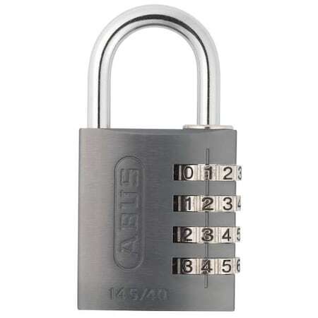 Abus 145/40 Black Combination Padlock,Side,Black/Silver