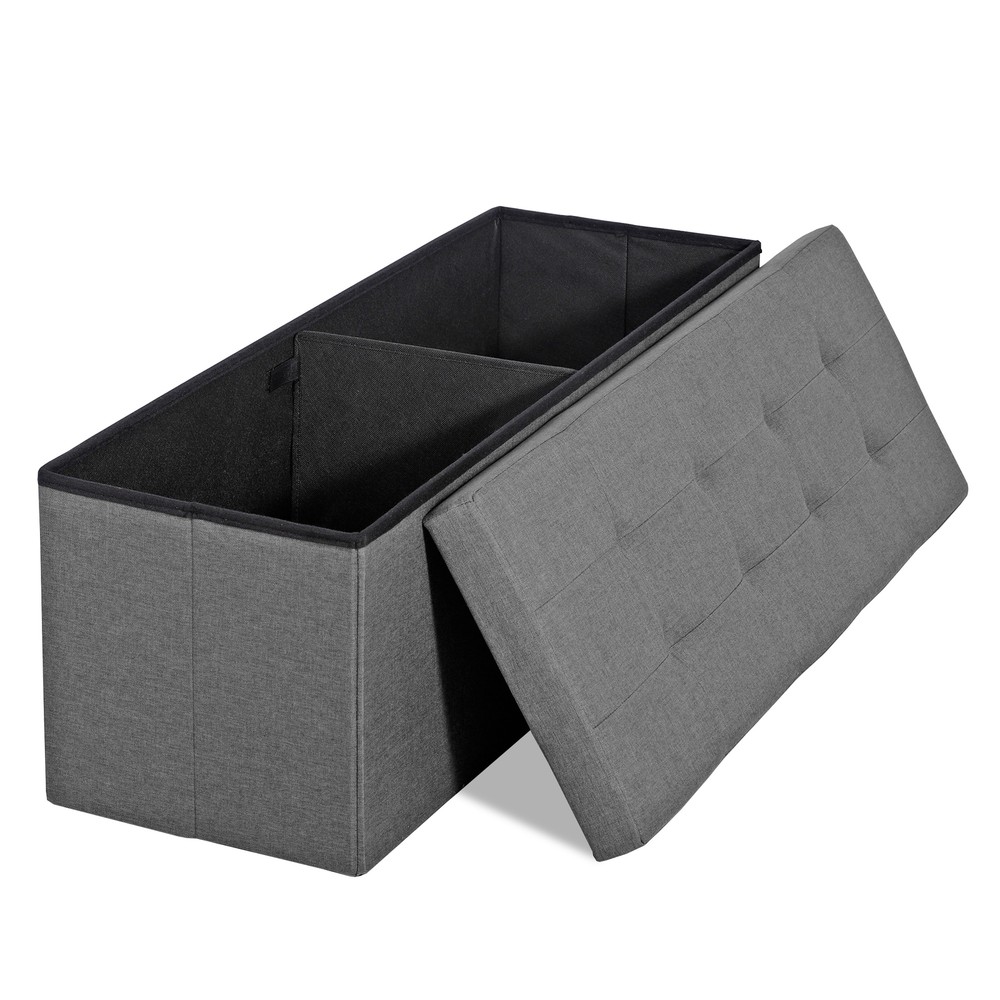 43'' Storage Ottoman Bench Foldable with Hidden Storage FootStool Save Space