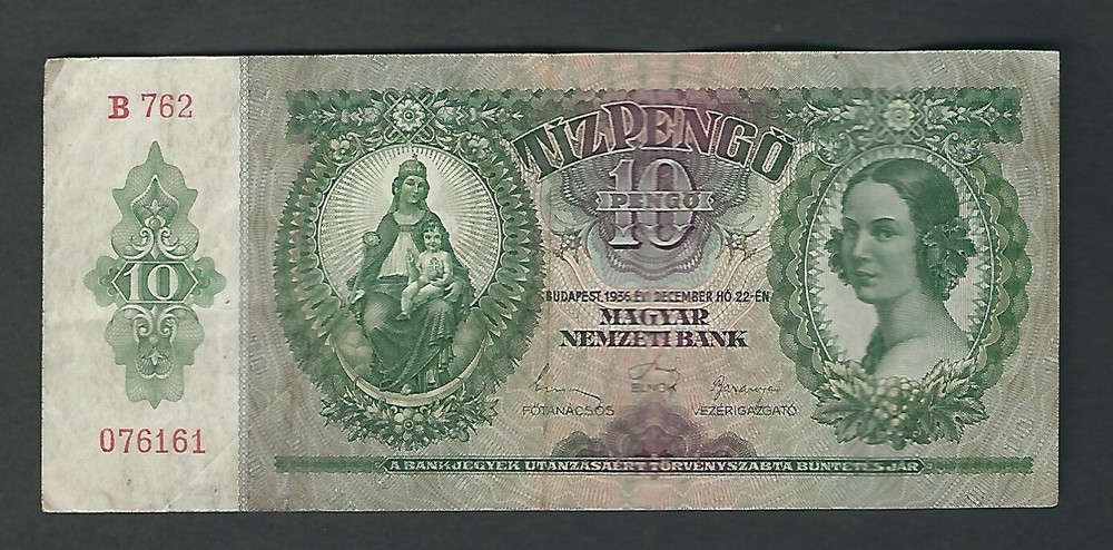 Hungary - 10 Pengo, 1936
