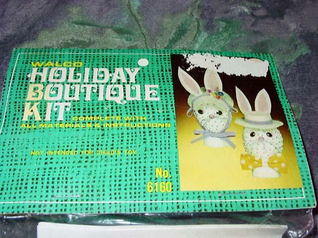 Vintage Easter - Walco Easter Mr & Mrs Bunny Kit & Gurley Bunny Candle (SEALED)