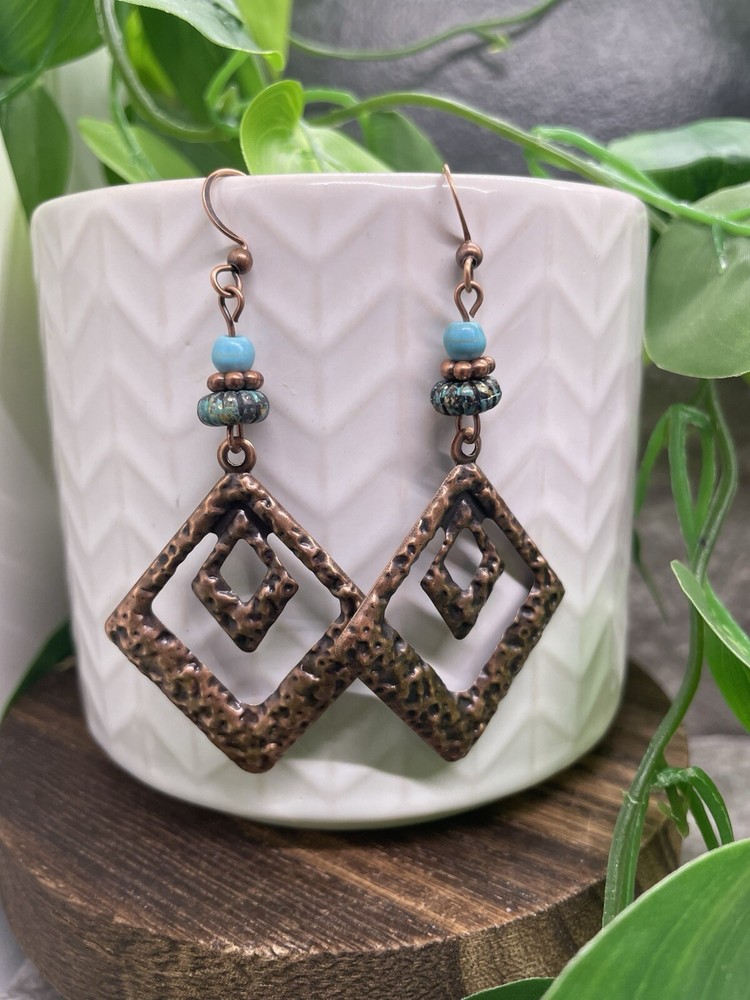 2.5” Copper-tone Retro Boho Dangle Earring Set New Free Ship B4561