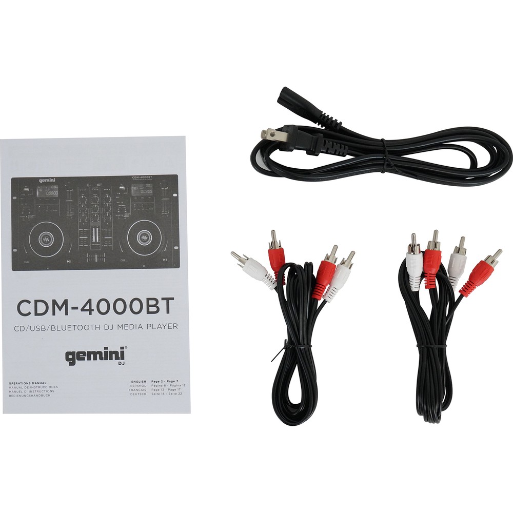 Gemini CDM-4000BT Dual DJ CD/USB Media Player with Bluetooth + Mixer