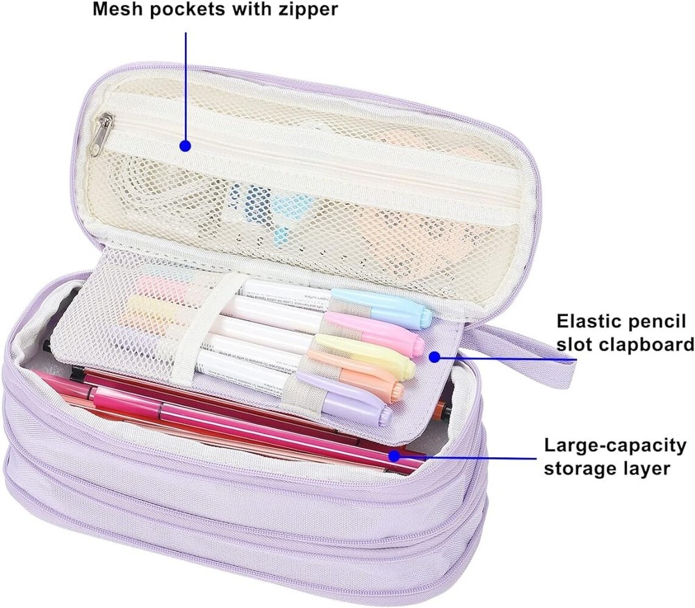 big pencil storage case purple