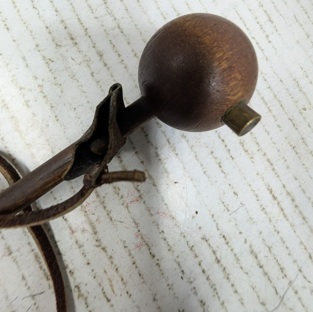 Antique Brass U. S. Powder Horn & Muzzleloader 7' Long