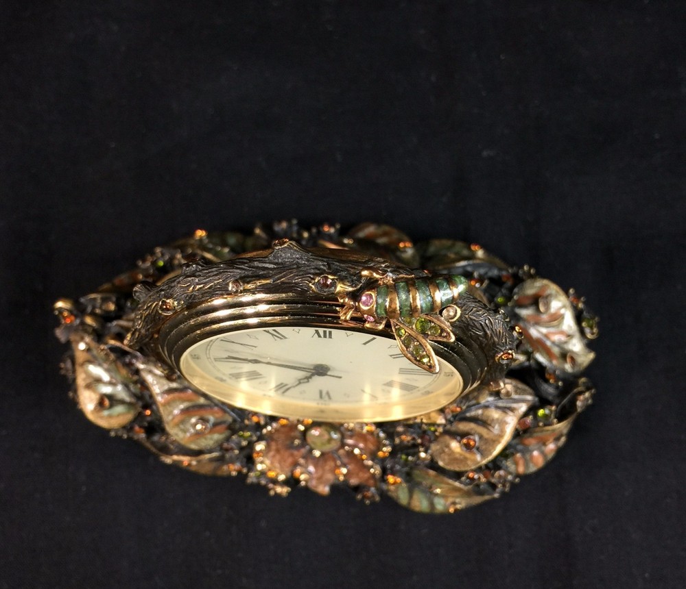 Jay Strongwater Mayfair Leaf & Bee Clock