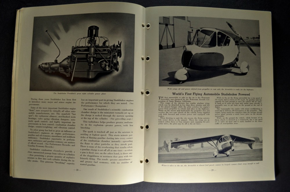 1938 Studebaker Inside Facts Book President Commander Six Excellent Original 38