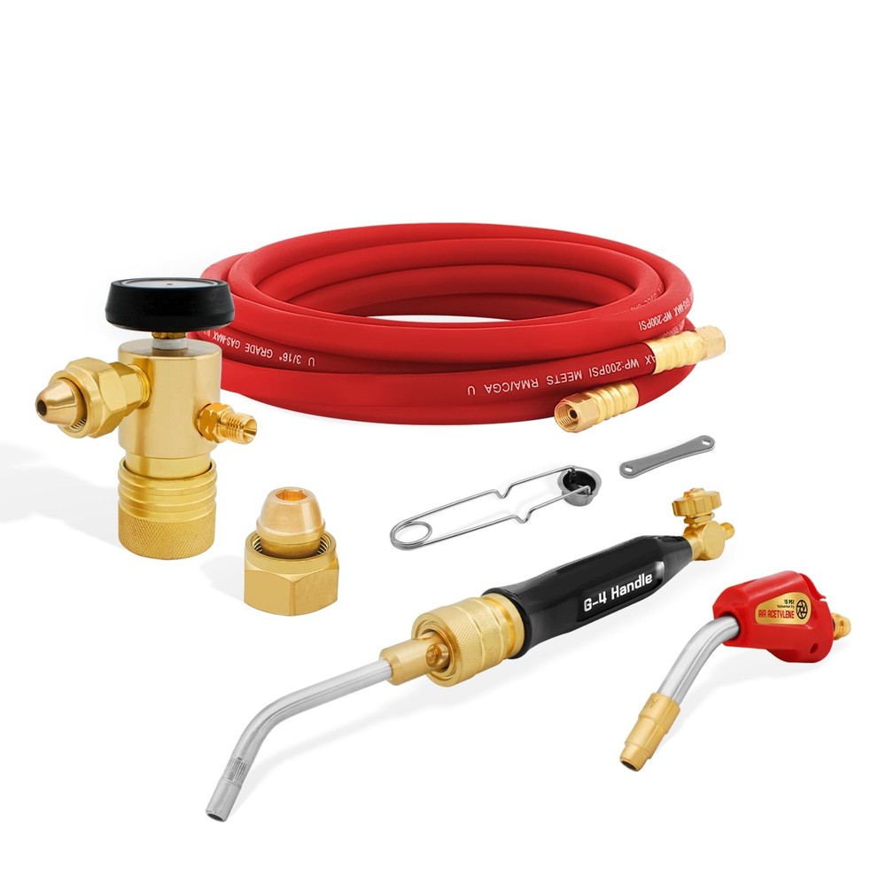 Air Acetylene Torch Kit with Quick-Disconnect Handles & Replaceable Tips - Pr...