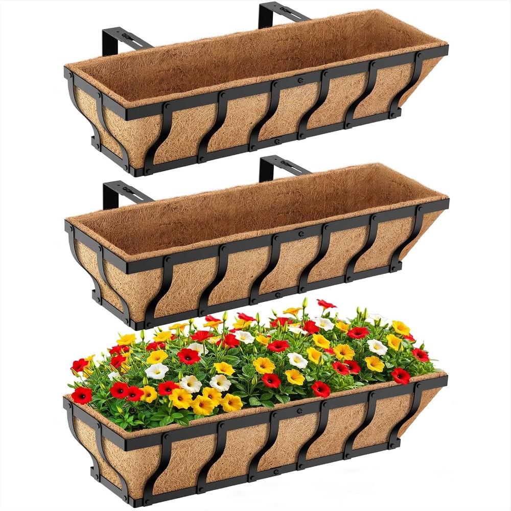 Railing Planter Boxes Heavy Duty Window Box Planters Adjustable Balcony Planters
