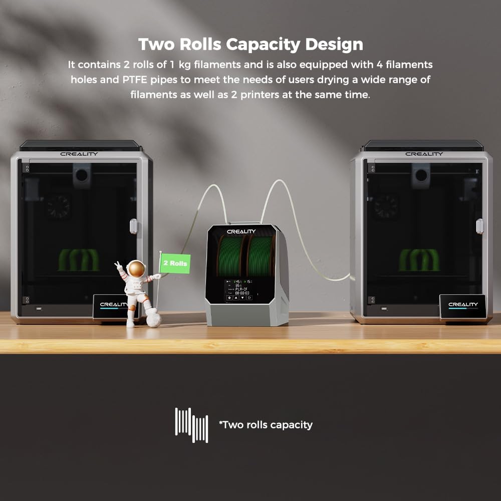 Creality Space Pi Filament Dryer Plus, 2 Spool Capacity, Pi, gray