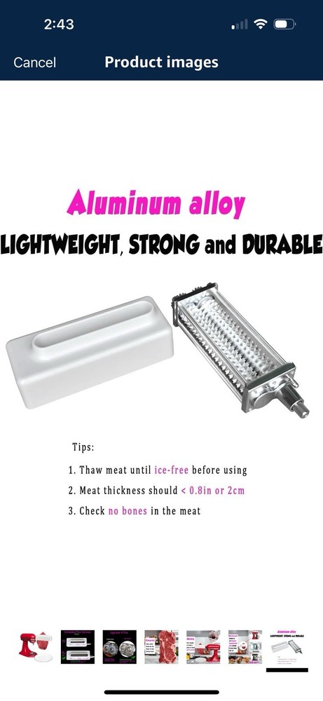 Meat Tenderizer Attachment for KitchenAid