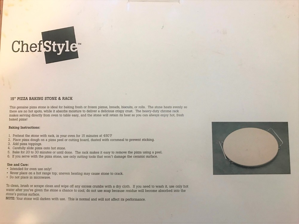 Chef Style Pizza baking stone & rack, 15"
