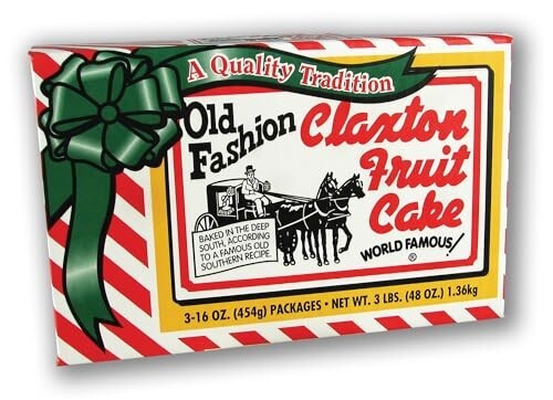 Claxton Fruit Cake, 3 Pack, Regular Recipe, 1 lb, Fresh