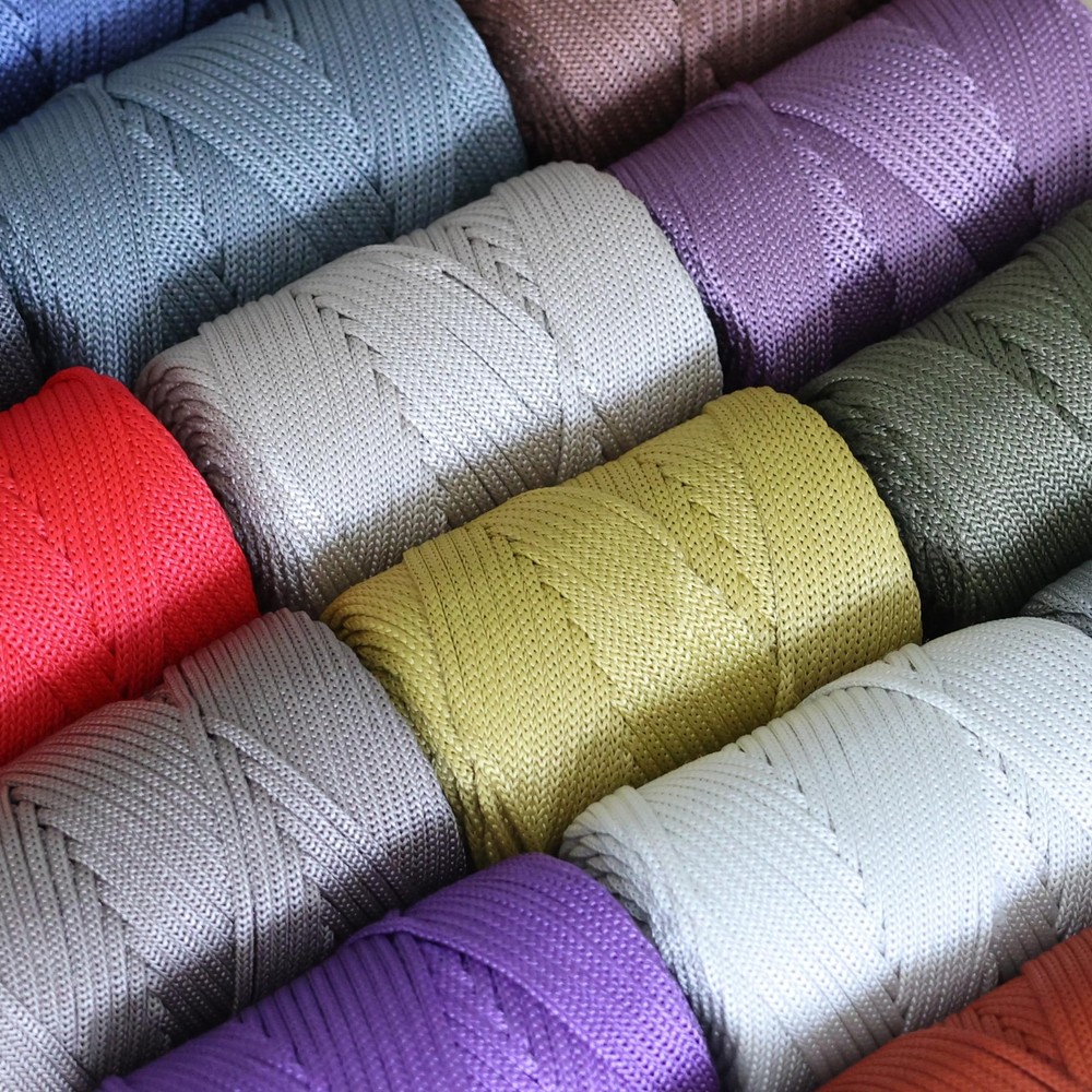 Premium Polyester Macrame Crochet Bag Cord For Crafts 5mm Polypropylene Grey