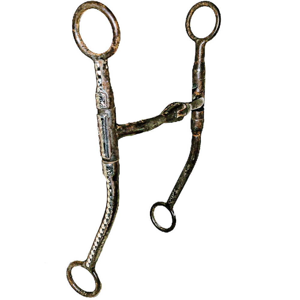 Ray Maheu Mahue Engraved Sterling Silver Dotted Dot Hinged Mouth Snaffle Bit