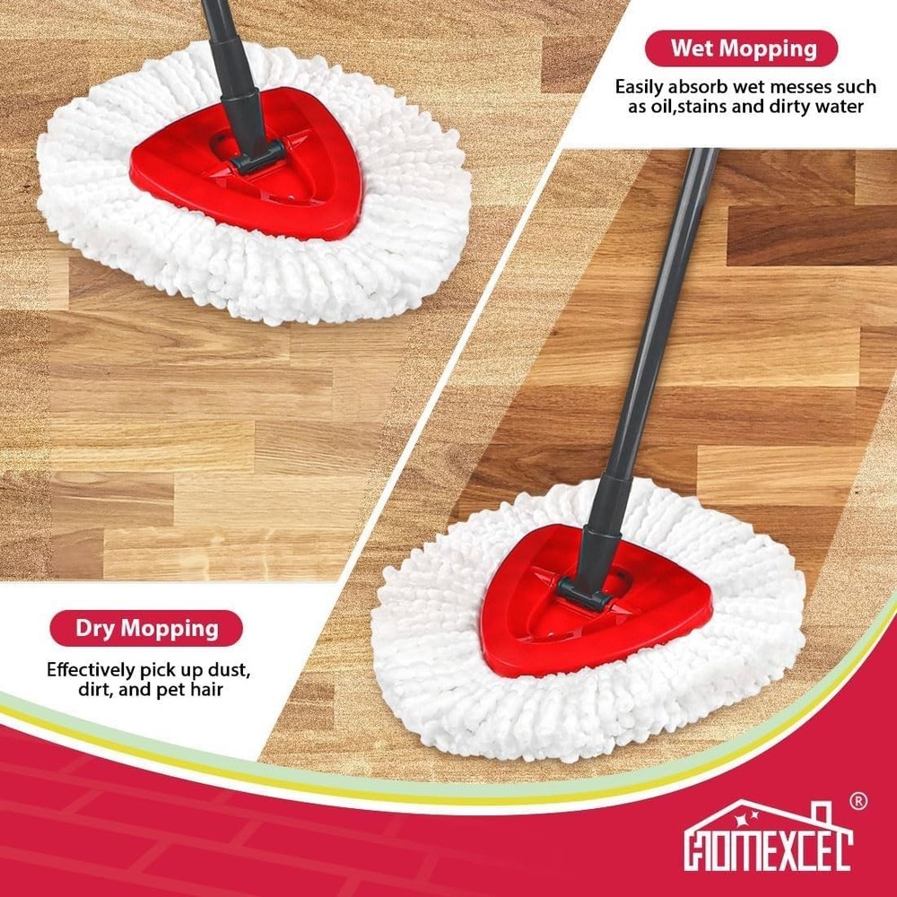 3x Replacement Microfiber Mop Head Easy Clean Wring Refill For O-Cedar Spin Mop