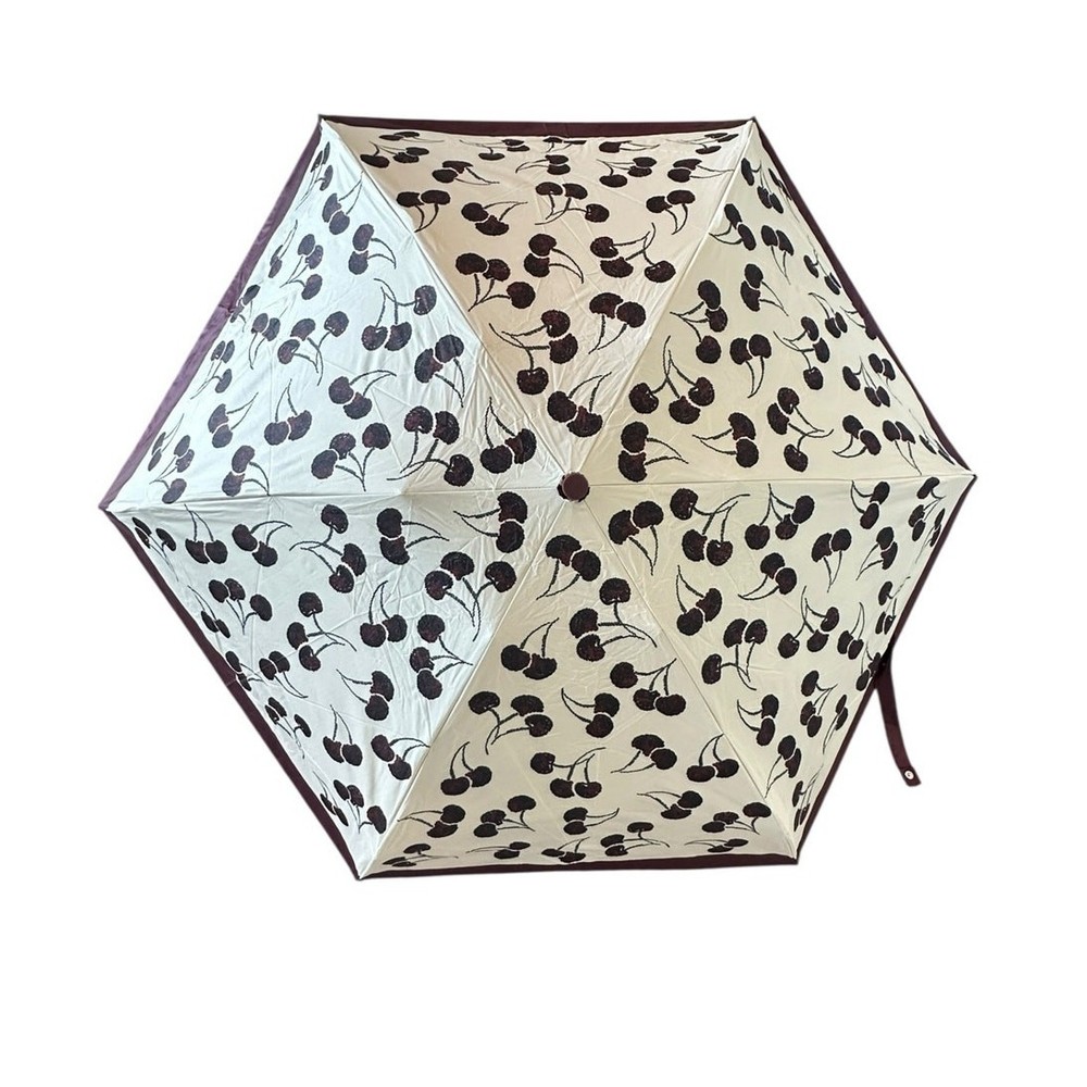 Coach Uv Protection Mini Umbrella With Cherry Print
