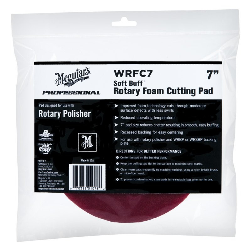 Meguiars Soft Buff 7" Foam Rotary Hook-and-Loop Cutting Pad