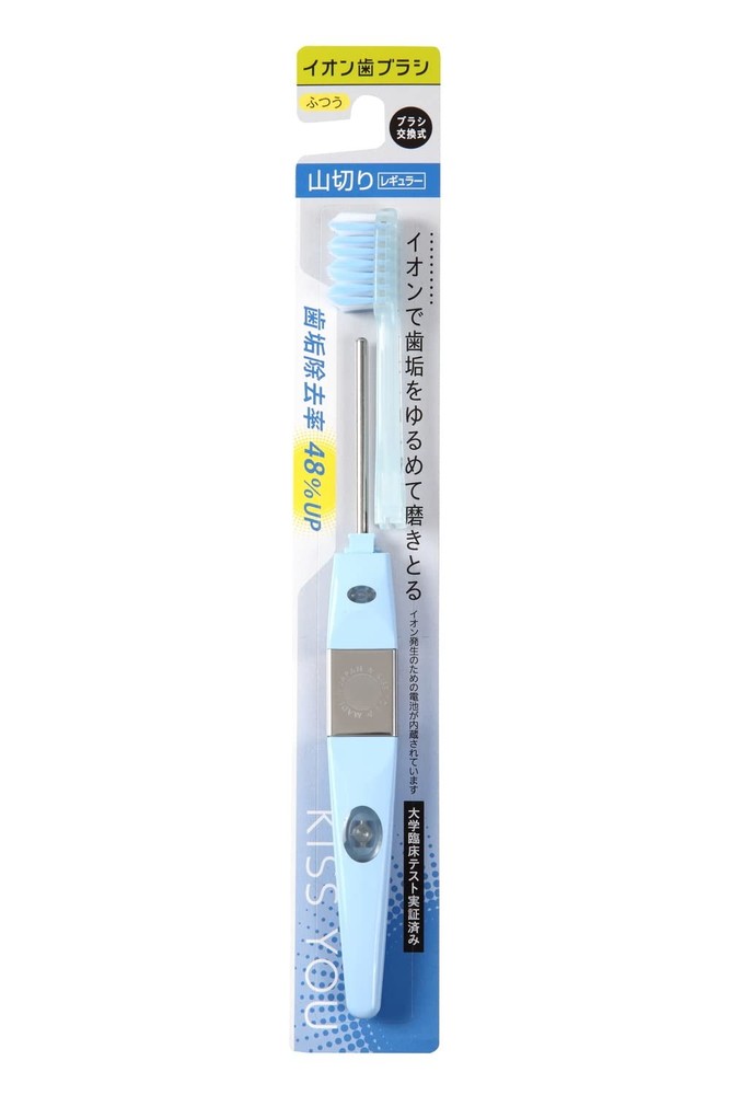 Ionic Toothbrush [Body] with V-Cut Medium Bristles Made in Japan, Interchange...