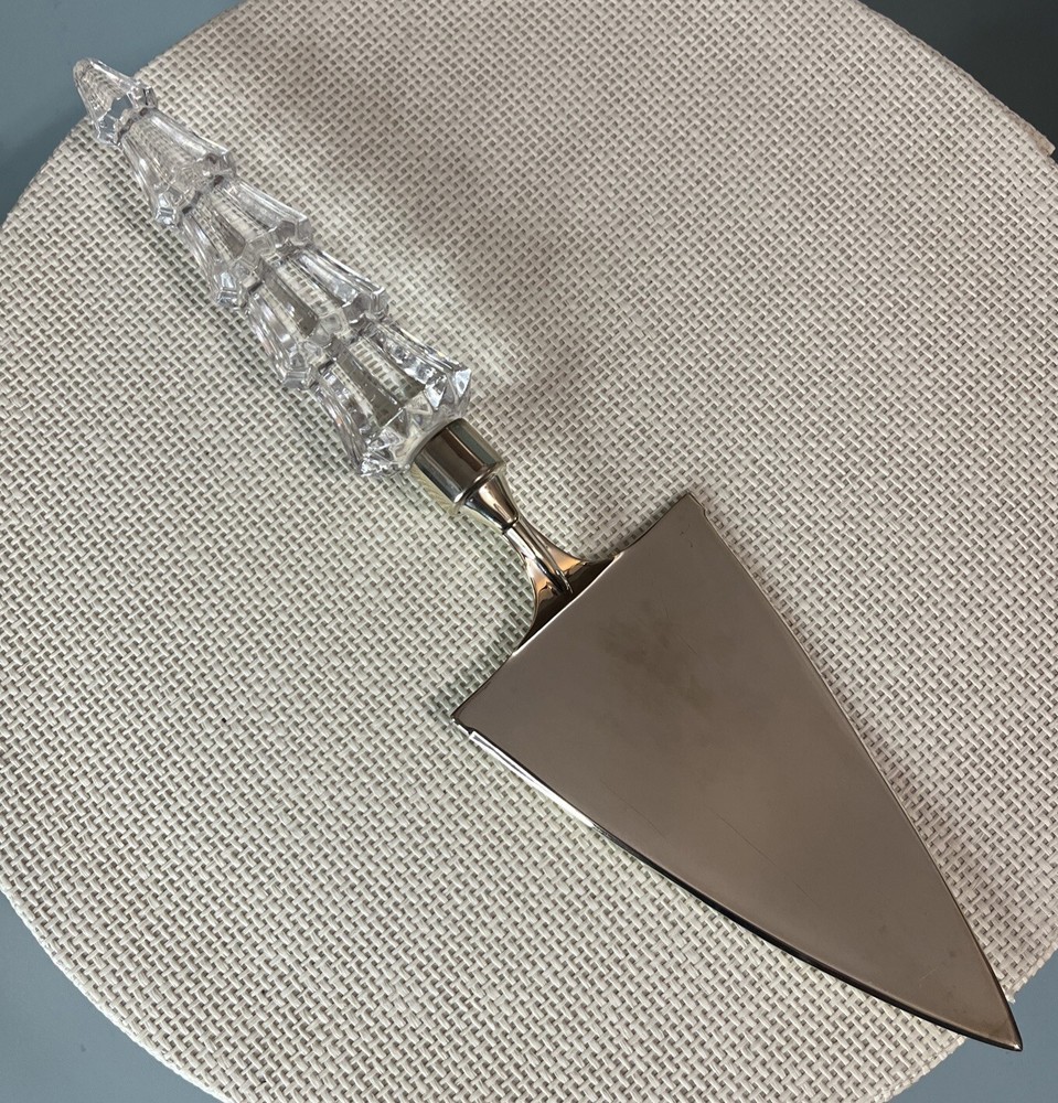 Mikasa Cake Server Made In Austria Clear Crystal Christmas Tree Motif Handle EUC