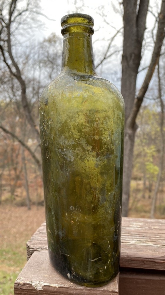 Large Green Scotch Whiskey Flask