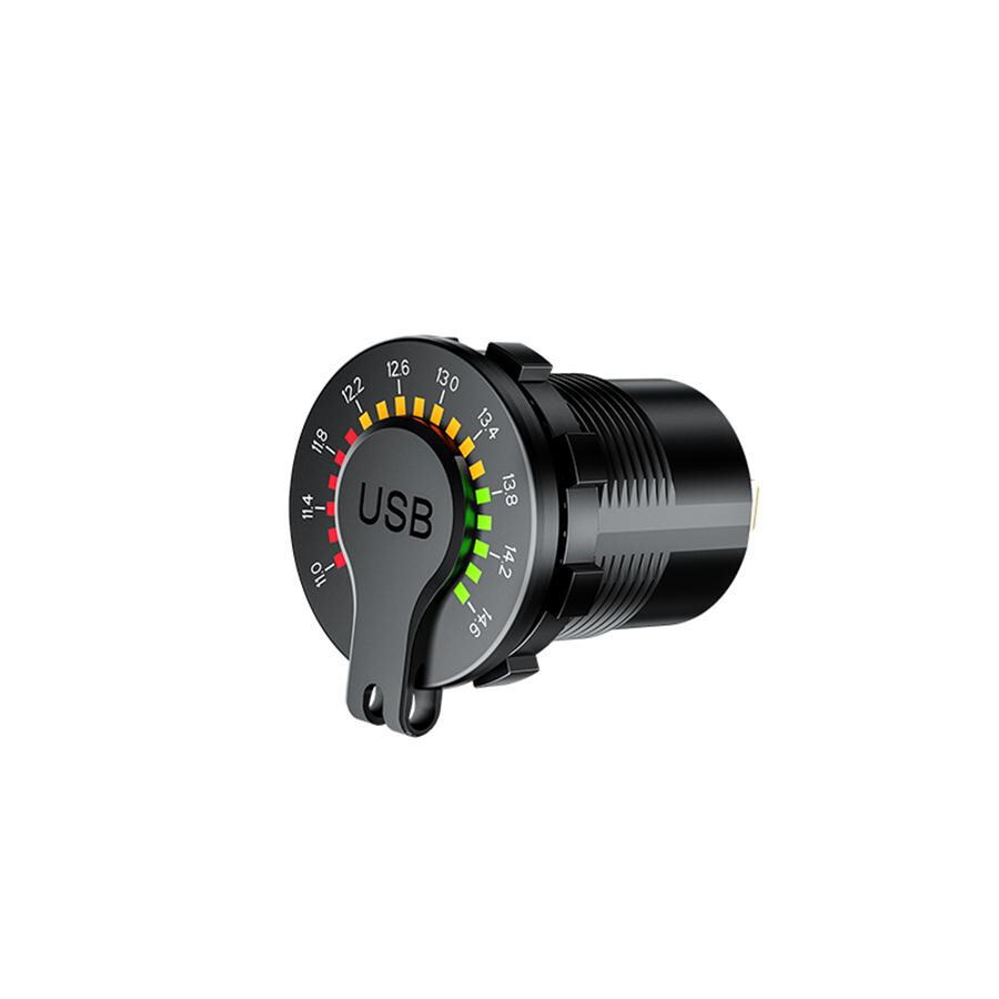 Car Cigarette Lighter Socket Power Outlet Dual USB Ports Charging LED Voltmeter