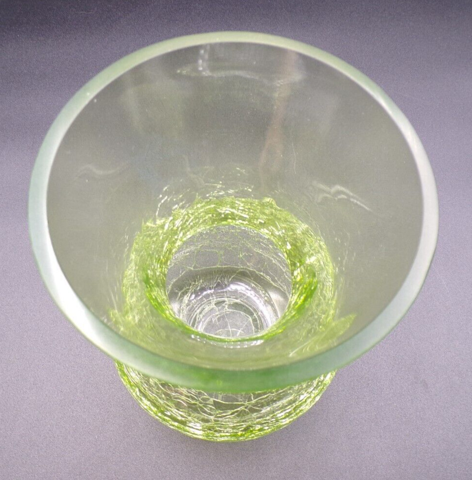 Crackle Glass Flower Container, 7.25" Tall