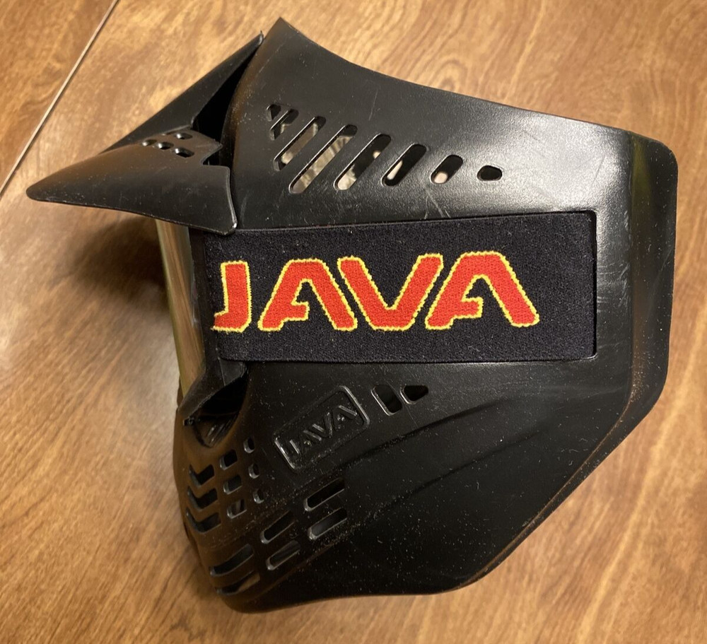 JAVA Paintball Mask Guardian Black Face Semi-Mirrored Thermal Lens Shield *READ*