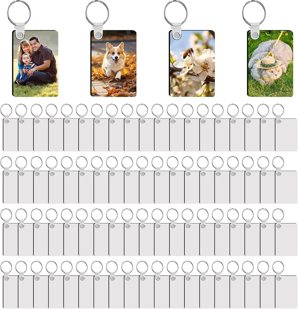 240Pcs Sublimation Keychain Blanks Double Sides 80 MDF Sublimation Keychains Bla