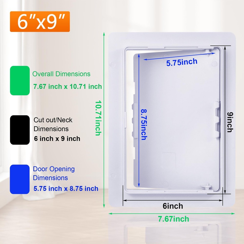 Plastic Access Panel 6x9 for Drywall Ceiling Plumbing Service Door White