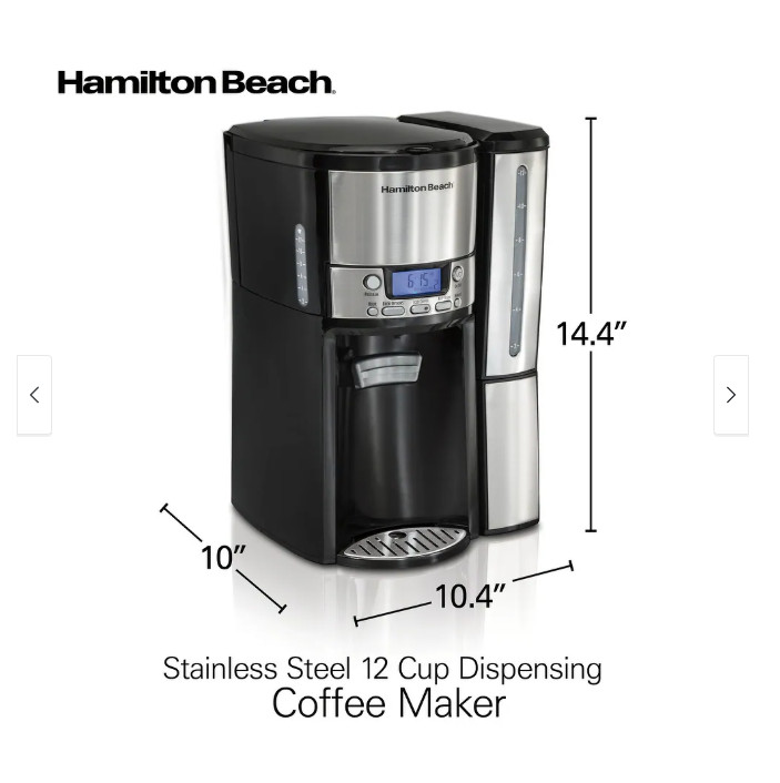 Hamilton Beach BrewStation 12-Cup Programmable Coffee Maker Dispensing