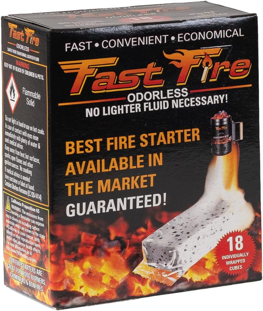 Odorless Fire Starter Cubes – Individually Wrapped Cubes for Grills, Fire Pits,