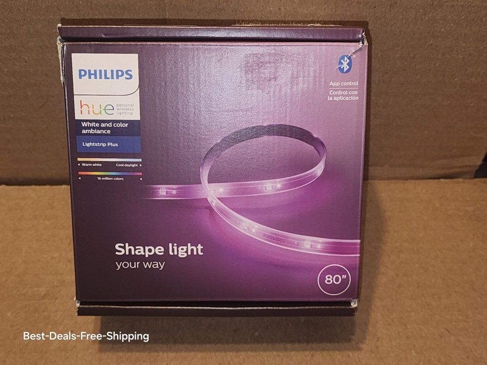 Philips Hue White and Color Ambiance Lightstrip Plus 80" Bluetooth App Control