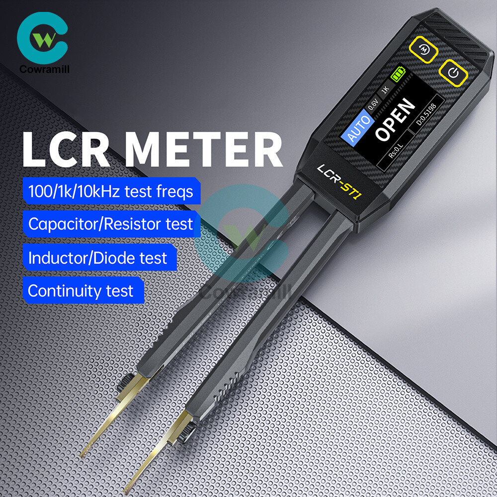 FNIRSI LCR-ST1 Digital Bridge Meter LCR Meter Tweezer Ohm Capacitance Diode Test