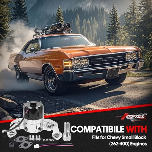 Small-Block Electric Water Pump for Chevy 283-327-400 SBC, Chorme Aluminum-35