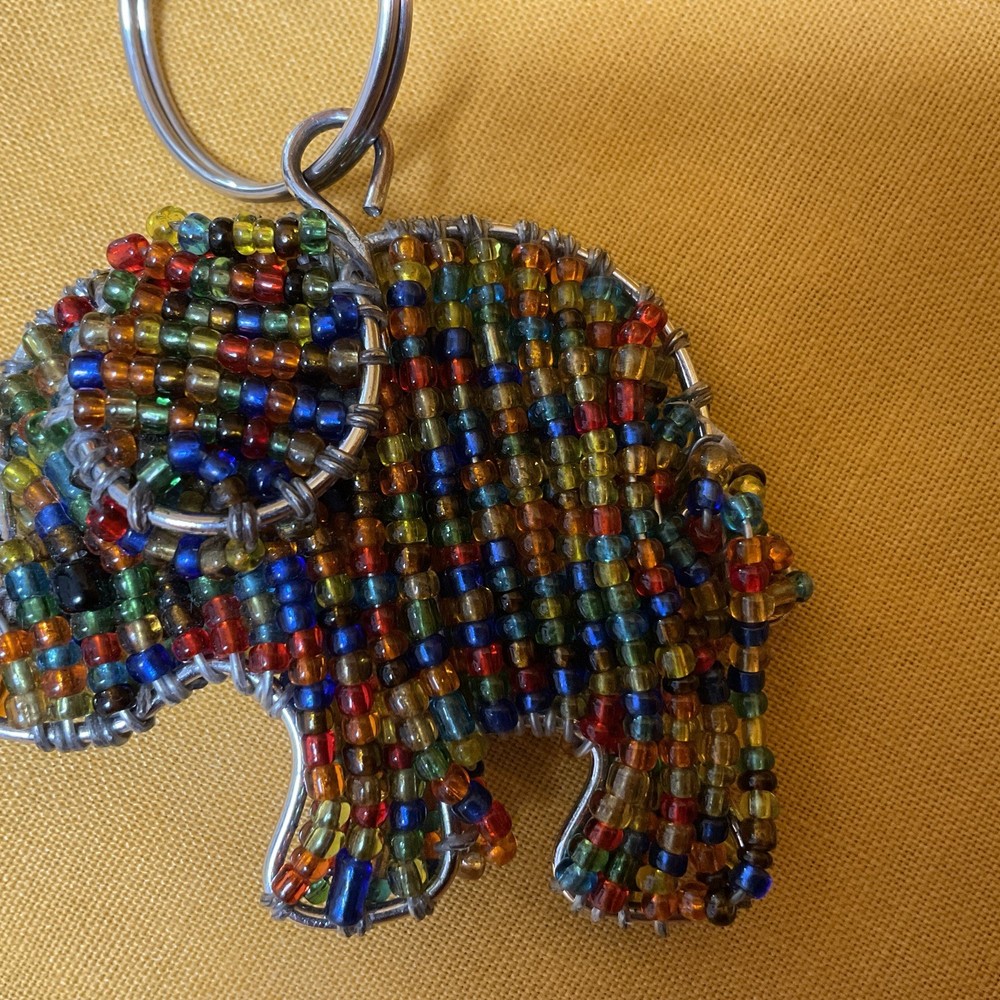 Seed Bead Elephant Key Chain (709)