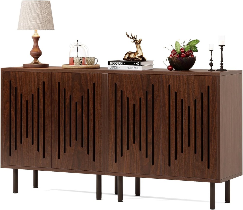 Set of 2 Sideboard Buffet W/ Storage 59" Buffet Sideboard Cabinet W/ Adjustable