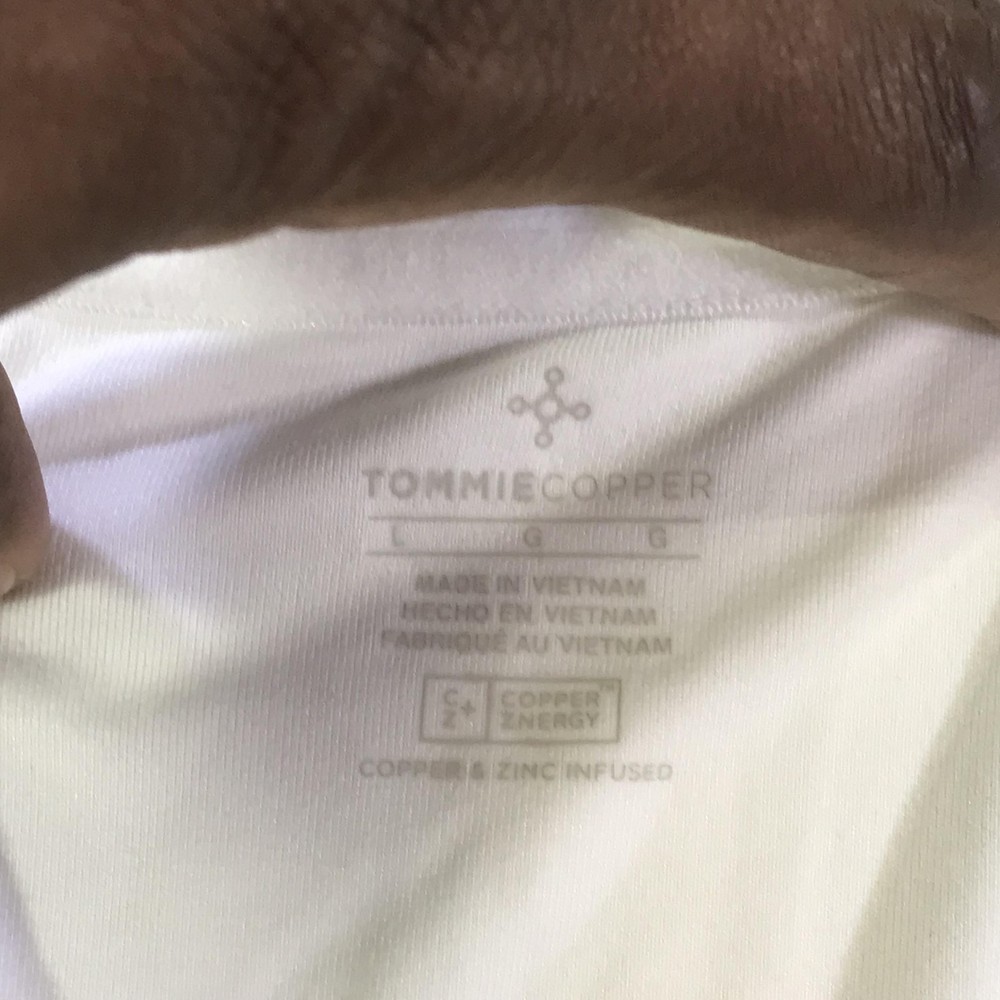 Tommie Copper Jacket Mens Large White Compression Zip Lower Back Support