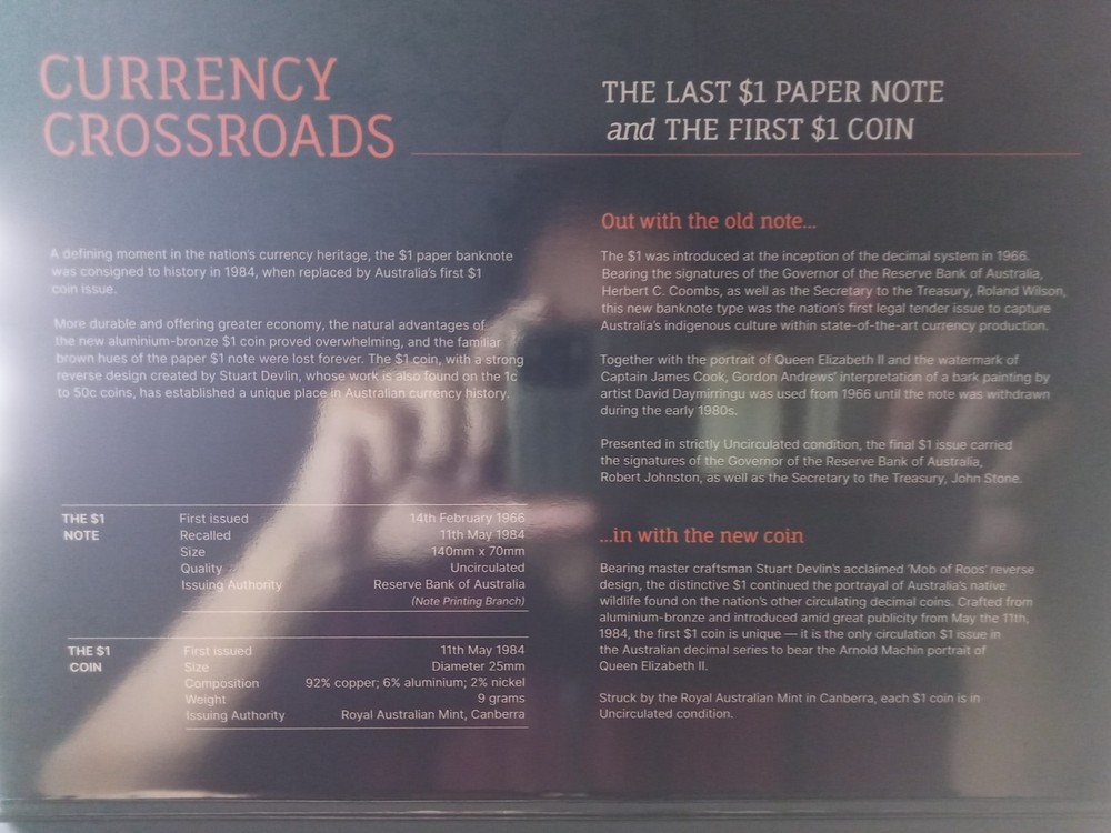 Australia The Last $ Paper Note & The First $1 Coin